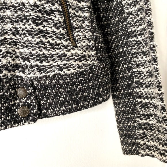 Lucky Brand Black White Tweed Moto Jacket - Picture 5 of 8